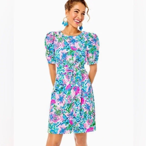 NWT Lilly Pulitzer Harriet Dress - Mandevilla Baby Paradise Petals - Picture 1 of 5